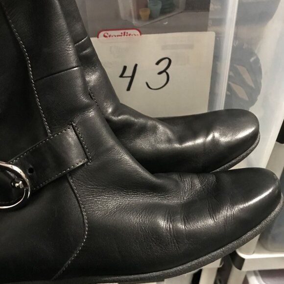 TODS Womens 10.5 Soft Black Leather Knee-High Boots Pull On main image 13